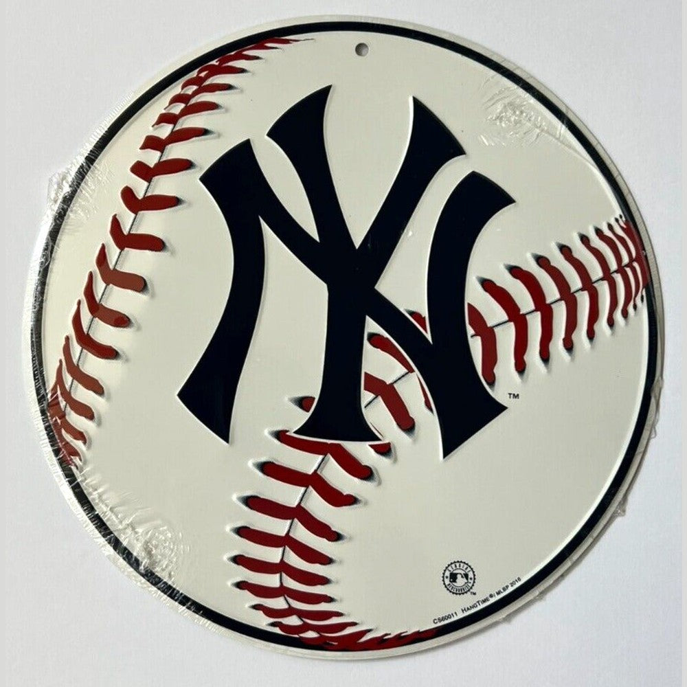 New York Yankees Baseball Licensed Embossed 12" Diameter Circular Sign NEW! Sports Mem, Cards & Fan Shop:Fan Apparel & Souvenirs:Baseball-MLB Style Your Walls